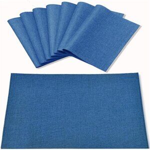 Cloth Placemats Set of 8, Linen Type Fabric Placemats Machine Washable Placemats